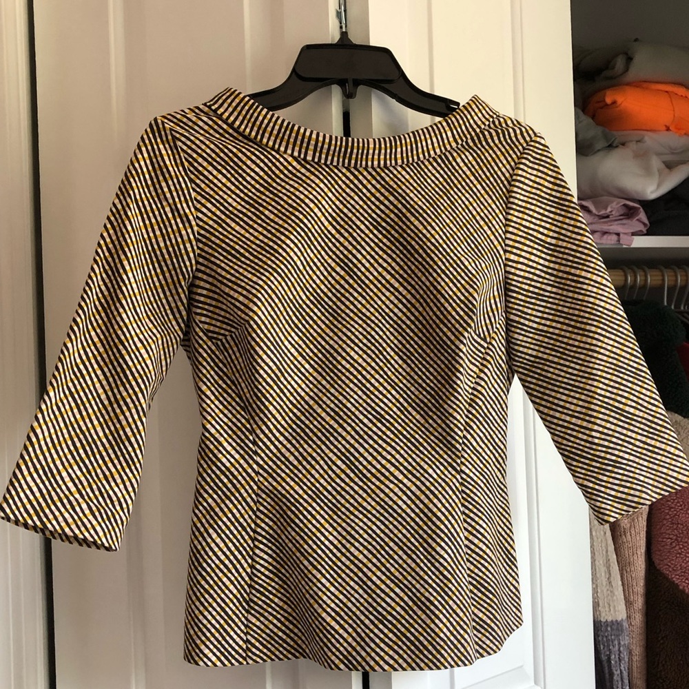 boden yellow, pink and black top